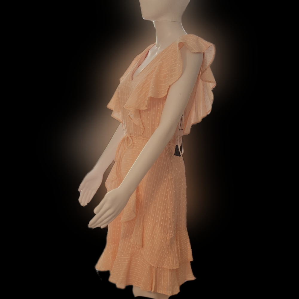 Tommy Hilfigure flowy feminine ruffle pink coral dress size 6